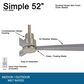 Minka-Aire Simple 52" Indoor/Outdoor Ceiling Fan in Brushed Nickel Wet, , large