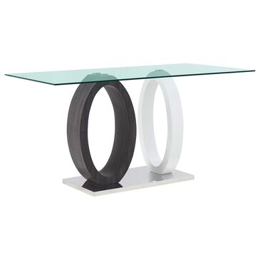 Global Furniture USA Dining Table in White, Silver, Dark Grey and Clear - Table Only, , large