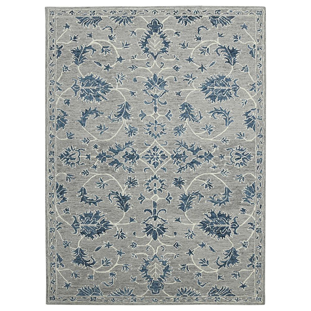 Amer Rugs Romania 8" x 10" Gray and Blue Area Rug, , large