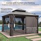 HOMLUX 24-ft x 12-ft Double Roof Outdoor Patio Gazebo in Gray with Hardtop Roof (Screen Included), , large
