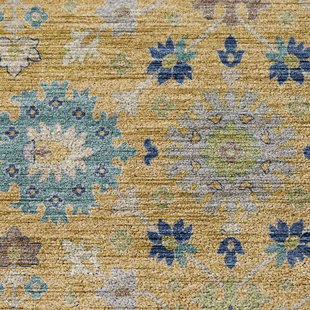Dalyn Rug Company Silk Road Turmeric, Gold, Blue, Copper, Ivory, Taupe and Aloe 5&#39; x 7&#39;6&quot; Area Rug, , large