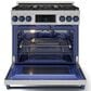 THOR KITCHEN Gordon Ramsay 6 Cu. Ft. 36" Professional Natural Gas Range with Navy Blue Handle Kit in Stainless Steel, , large