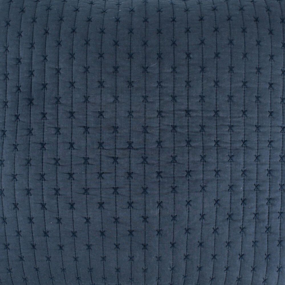 Levtex Cross Stitch 3-Piece Full/Queen Reversible Quilt Set in Navy, , large