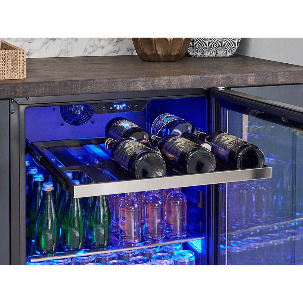 Zephyr 24&quot; ADA Single Zone Beverage Cooler with Glass Door in Black and Stainless Steel, , large