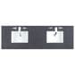 James Martin Vanities Portland 72" Double Bathroom Vanity in Whitewashed Walnut with 3 cm Charcoal Soapstone Quartz Top and Rectangular Sinks, , large