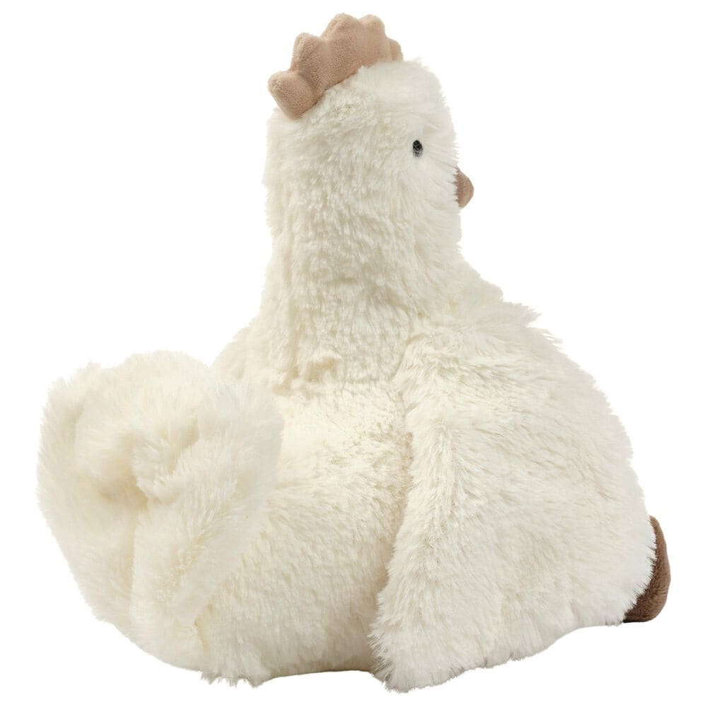 Lambs &amp; Ivy Farmyard Friends Peep Chicken Plush Toy in White, Brown and Light Taupe, , large