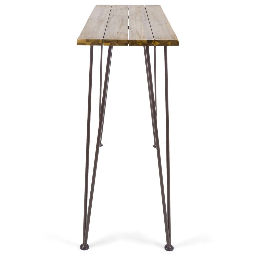 Hearth and Haven Denali Patio Bar Table in Brown and Black, , large