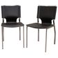 Baxton Studio Side Chair with Dark Brown Leather in Chrome (Set of 2), , large