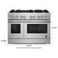 JennAir Rise 48" Professional Range with Gas Grill in Stainless Steel, , large