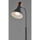 Adesso LED Floor Lamp in Black and Walnut, , large