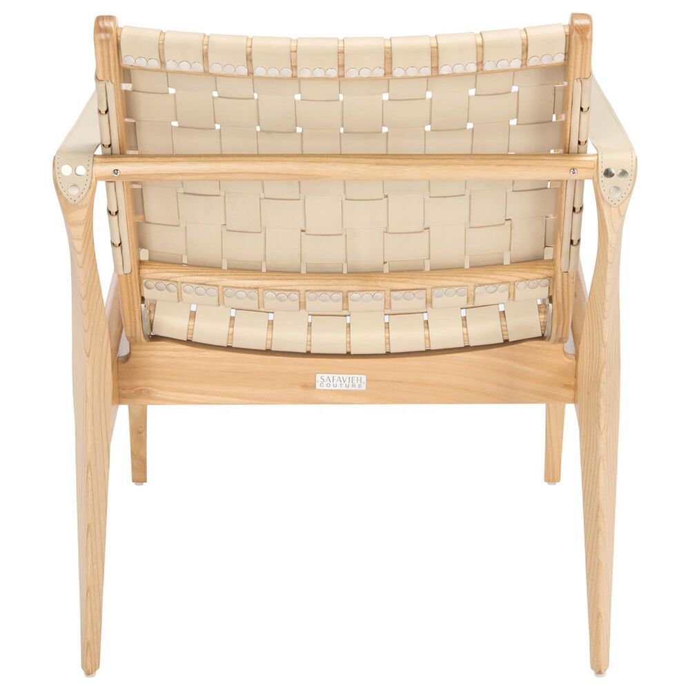 Safavieh Jessica Leather Safari Chair in White, , large