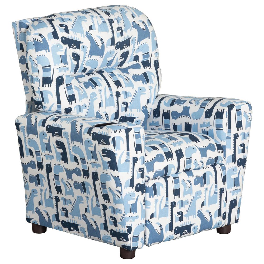 Brazil Tween Kids Recliner in Giant Life Sky Blue with Cupholder, , large