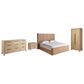 Universal Furniture Modern Walker 4 Piece California King Panel Bedroom Set in Natural Oak with USB and AC Outlets, , large