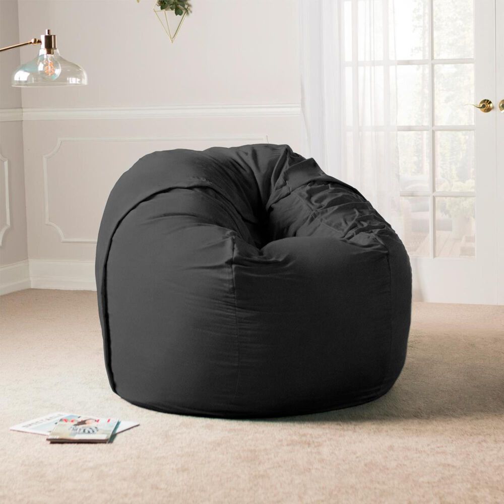 Jaxx 5&#39; Large Bean Bag with Removable Cover in Black, , large