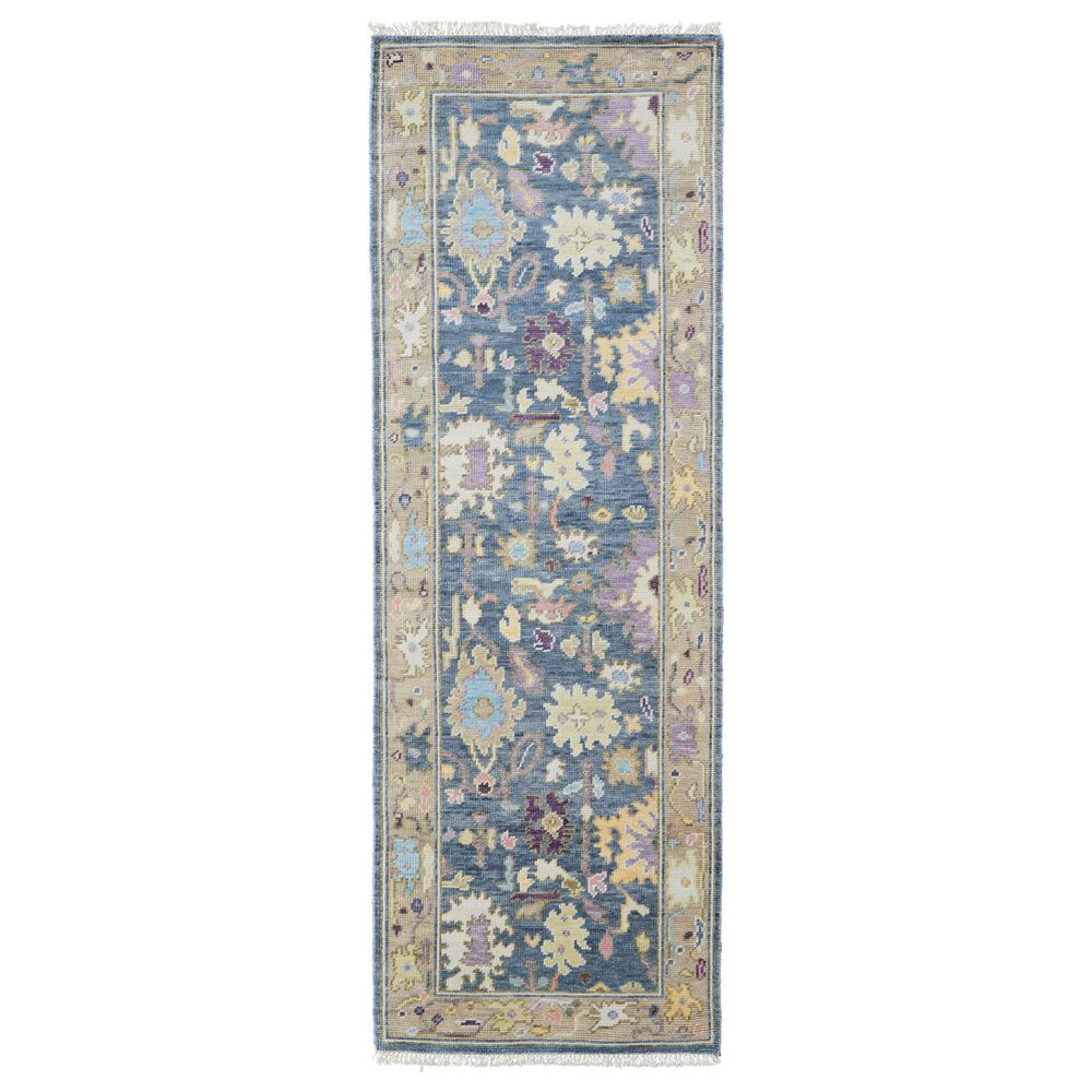 Feizy Rugs Karina 2'6" x 8' Blue and Beige Runner, , large