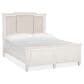 Nicolette Home Willowbrook Queen Panel Bed with Upholstered Headboard with Dresser, Chest, and Two Nightstands in Egg Shell White, , large