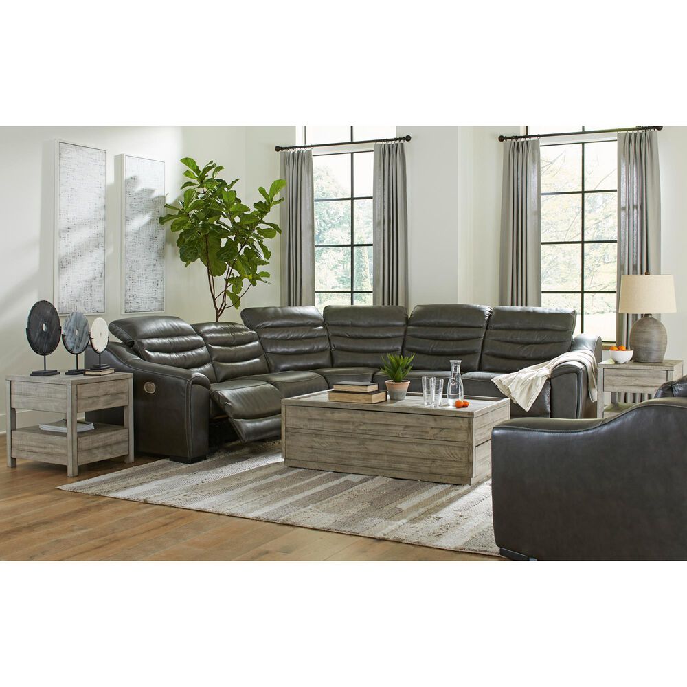 Ashley Center Line Power Recliner in Dark Gray, , large