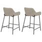 LumiSource Daniella 24" Counter Stool with Grey Upholstery in Black (Set of 2), , large