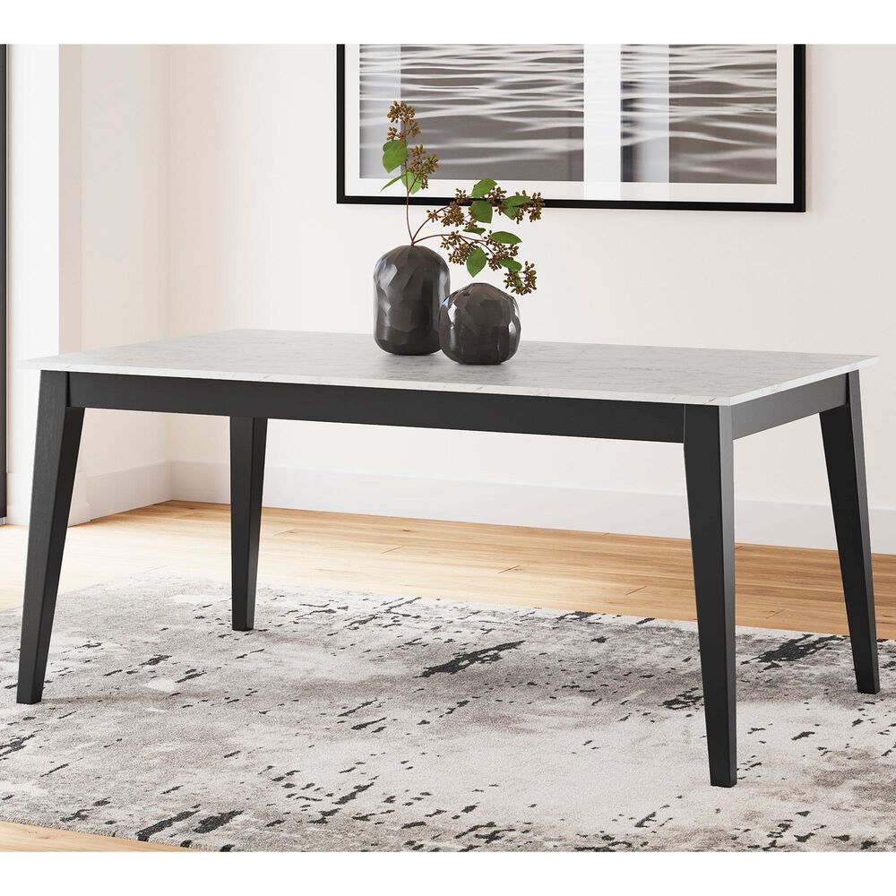 Ashley Jettaya Dining Table in Black and White - Table Only, , large