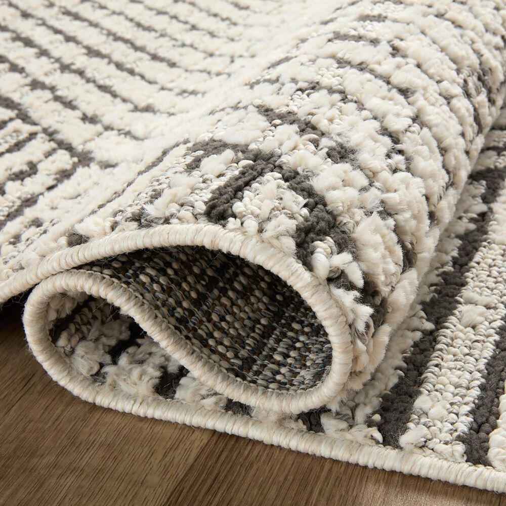 Loloi II Fabian FAB-06 2&#39;7&quot; x 7&#39;6&quot; Charcoal and Ivory Runner, , large