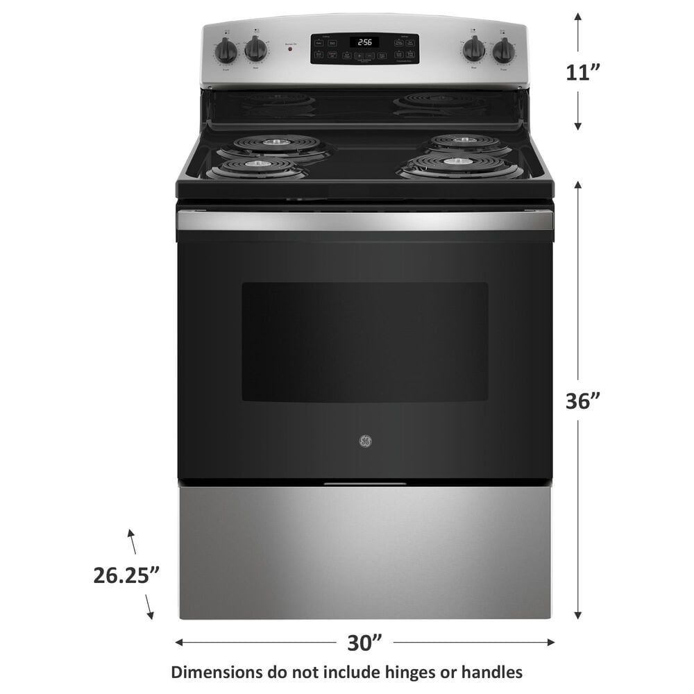 GE Appliances 30&quot; Freestanding Electric Range with Self Clean in Stainless Steel, , large