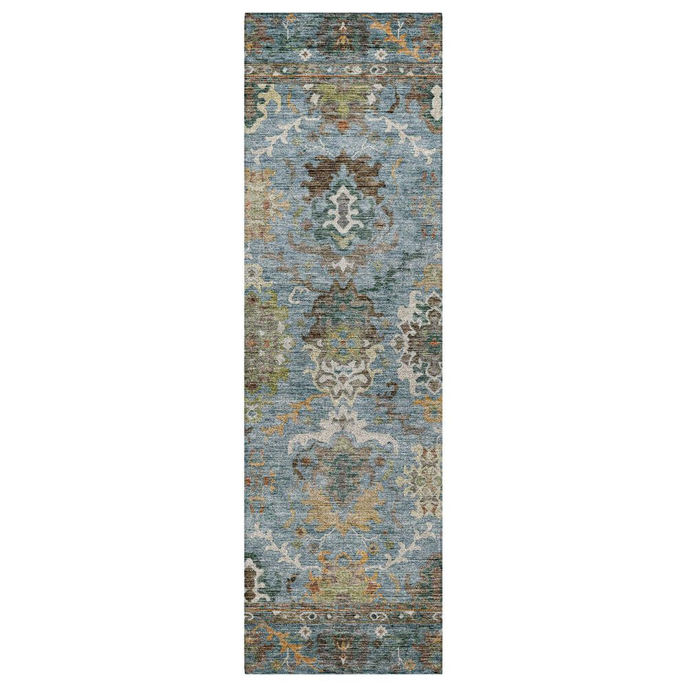 Dalyn Rug Company Silk Road Aqua, Gold, Copper, Blue, Teal, Mocha and Fern 2"3" x 7"6" Runner, , large