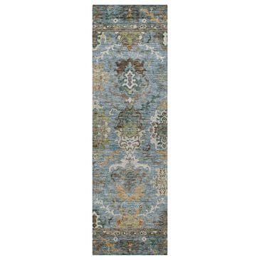 Dalyn Rug Company Silk Road Aqua, Gold, Copper, Blue, Teal, Mocha and Fern 2"3" x 7"6" Runner, , large