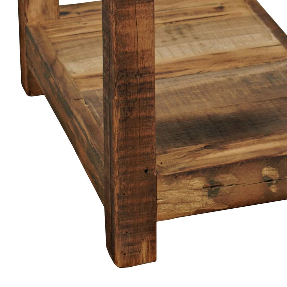 Waltham Reclamation 1-Shelf Chairside Table in Brown, , large
