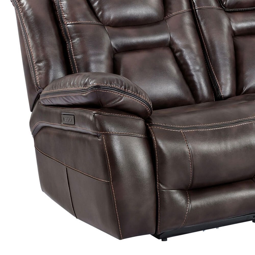 Steve Silver Oportuna Dual-Power Reclining Sofa with Drop-Down Table in Coffee, , large
