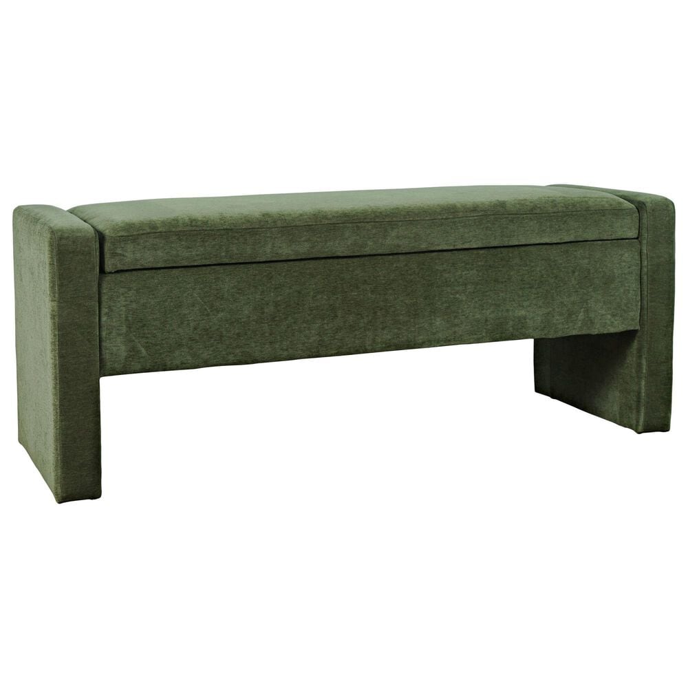 Waltham Braun Storage Bench in Forest, , large