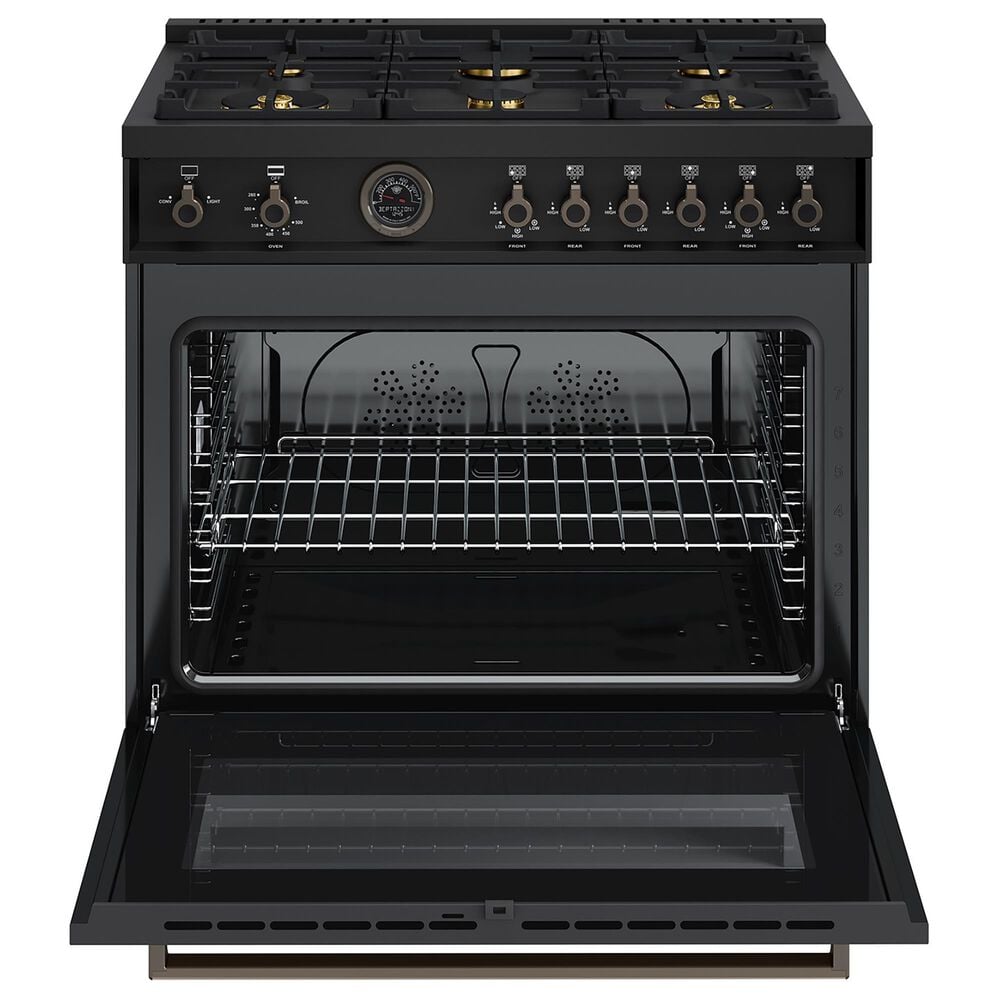 Bertazzoni Professional Series 36" All Gas Range with 6-Burners and Griddle in Carbonio, , large