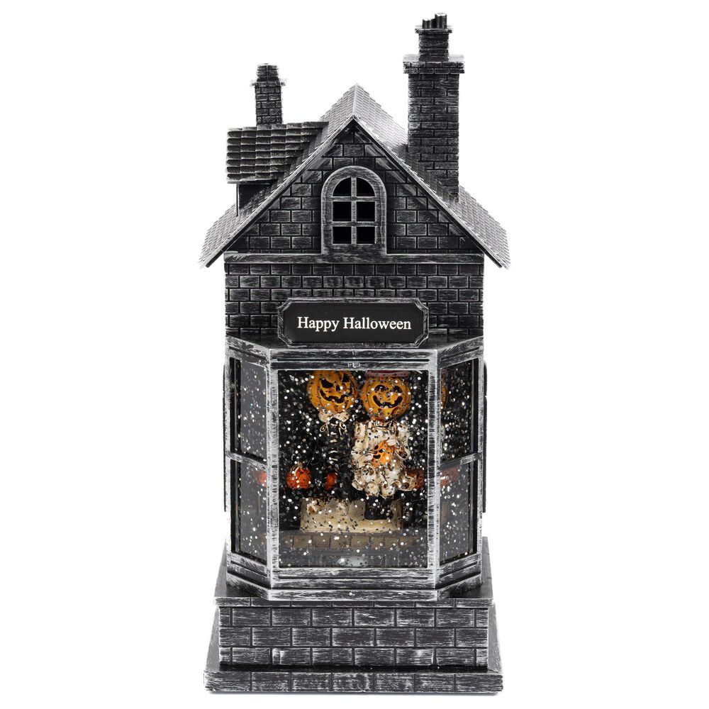 The Gerson Company 2-Piece Spinning Water Globe Halloween House Set, , large