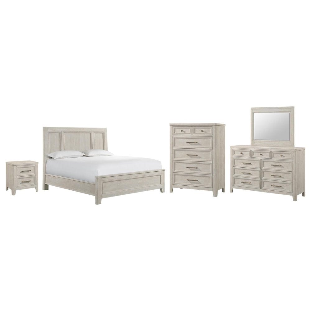 Hawthorne Furniture Carlson 5-Piece King Panel Bedroom Set in Washed Linen, , large