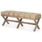 Mercana Solis Accent Bench with Beige and Black Stripe Cushion Seat in Brown, , large
