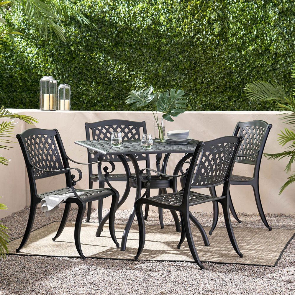 Hearth and Haven Cayman Outdoor Dining Table in Black - Table Only, , large