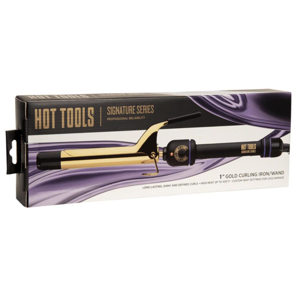 Hot Tools Signature Series Curling Iron Wand - 1 1/4&quot; in Black and Gold, , large