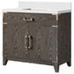 Lexora Home Laurel 36" Single Bathroom Vanity in Brown Oak with White Cultured Marble Top and Rectangular Sink, , large