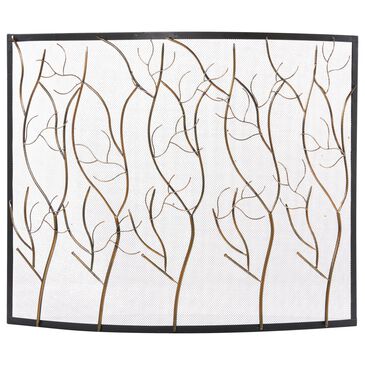 Maple and Jade 39" x 33" Fireplace Screen in Brass and Black, , large