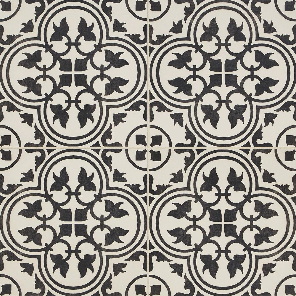 Dal-Tile Memoir Petal Black 12" x 12" Ceramic Tile, , large