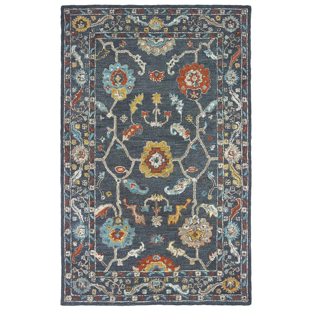 Oriental Weavers Zahra 75501 2'6" x 8' Blue and Gold Runner, , large