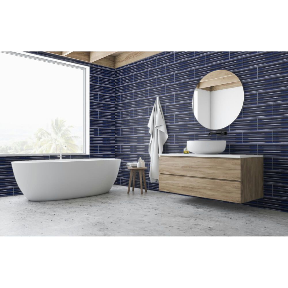 Emser Tubage Navy 7&quot; x 16&quot; Porcelain Tile, , large