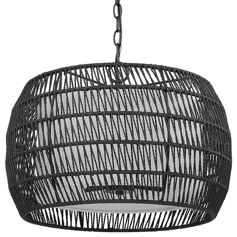 Golden Lighting Everly 4-Light Pendant in Black/ Matte Black Rattan, , large