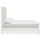 Nicolette Home Willowbrook King Panel Bed with Two Nightstands in Egg Shell White, , large