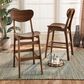 Baxton Studio Katya Bar Stool in Walnut Brown (Set of 2), , large