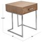 LumiSource Roman End Table in Walnut and Stainless Steel, , large