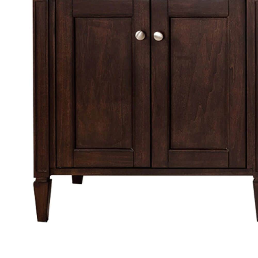 James Martin Vanities Brittany 72&quot; Double Bathroom Vanity in Burnished Mahogany with 3 cm Victorian Silver Quartz Top and Rectangular Sinks, , large