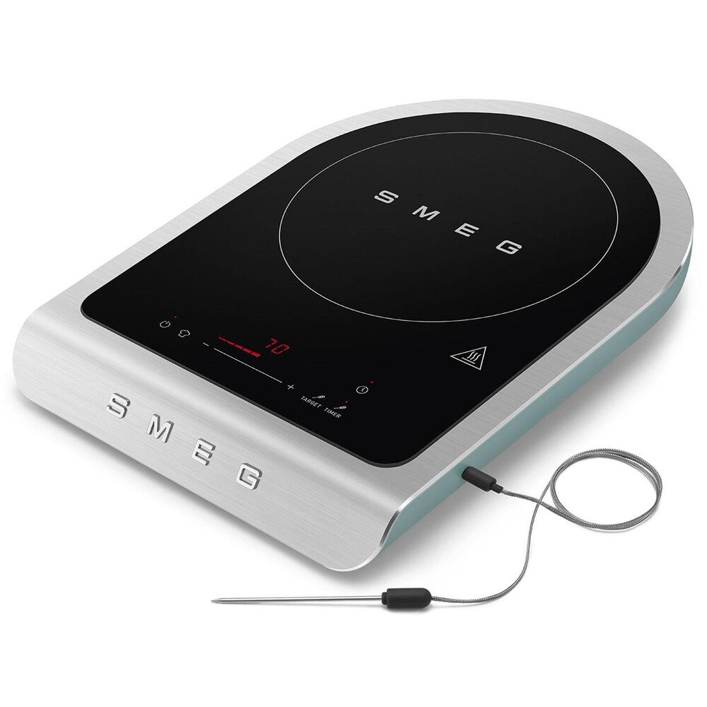 SMEG 12" Portable Induction Cooker in Jade Emerald Green, Grey and Black, , large