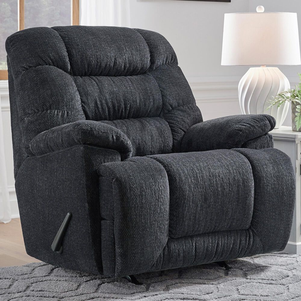 Signature Design by Ashley Bridgtrail Rocker Recliner in Charcoal