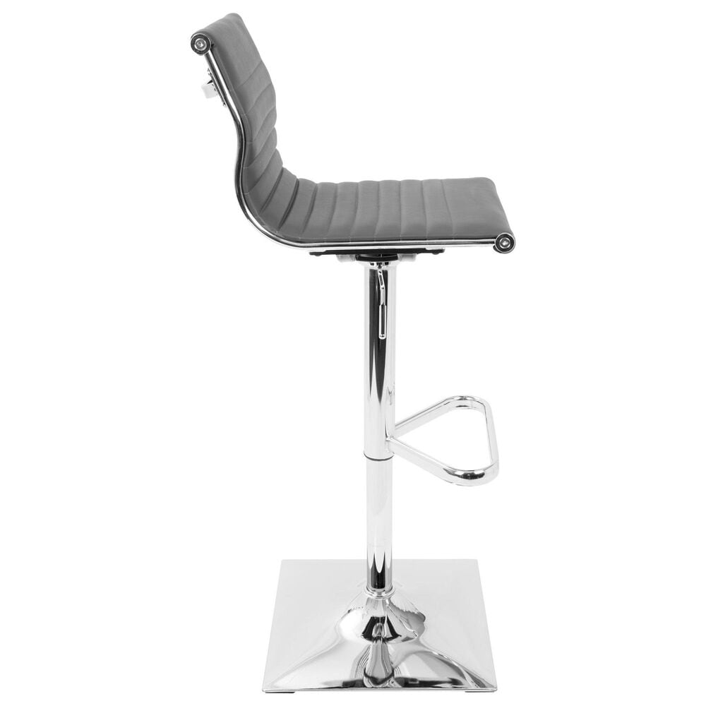 Lumisource Masters Swivel Adjustable Barstool with Grey Cushion in Chrome, , large
