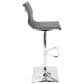 Lumisource Masters Swivel Adjustable Barstool with Grey Cushion in Chrome, , large